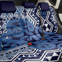 New Zealand Back Car Seat Cover Aotearoa Kowhaiwhai Mix Taniko Art - Blue LT14 - Polynesian Pride