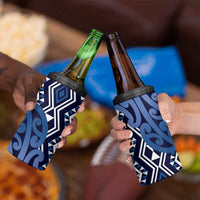 New Zealand 4 in 1 Can Cooler Tumbler Aotearoa Kowhaiwhai Mix Taniko Art - Blue LT14 - Polynesian Pride