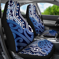 New Zealand Car Seat Cover Aotearoa Kowhaiwhai Mix Taniko Art - Blue LT14 - Polynesian Pride
