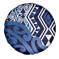 New Zealand Spare Tire Cover Aotearoa Kowhaiwhai Mix Taniko Art - Blue LT14 - Polynesian Pride