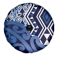 New Zealand Spare Tire Cover Aotearoa Kowhaiwhai Mix Taniko Art - Blue LT14 - Polynesian Pride