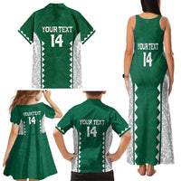 Custom Hawaii Volleyball Family Matching Tank Maxi Dress and Hawaiian Shirt Hawaiian Kakau Pattern LT14 - Polynesian Pride