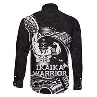 Black Hawaii Ikaika Warrior Family Matching Mermaid Dress and Hawaiian Shirt Hawaiian Power LT14 - Polynesian Pride