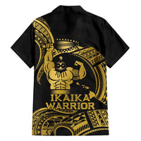 Gold Hawaii Ikaika Warrior Family Matching Off Shoulder Maxi Dress and Hawaiian Shirt Hawaiian Power LT14 - Polynesian Pride