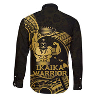 Gold Hawaii Ikaika Warrior Family Matching Puletasi and Hawaiian Shirt Hawaiian Power LT14 - Polynesian Pride