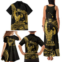 Gold Hawaii Ikaika Warrior Family Matching Tank Maxi Dress and Hawaiian Shirt Hawaiian Power
