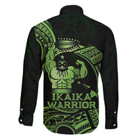 Green Hawaii Ikaika Warrior Family Matching Puletasi and Hawaiian Shirt Hawaiian Power LT14 - Polynesian Pride