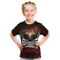 Fautasi Race Day American Samoa Kid T Shirt Bald Eagle Polynesian Tattoo