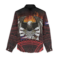 Fautasi Race Day American Samoa Women Casual Shirt Bald Eagle Polynesian Tattoo