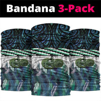 Turquoise Traditional Cloak Aotearoa Neck Gaiter Maori Paua Shell Korowai Pattern - Polynesian Pride