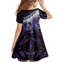 Purple Traditional Cloak Aotearoa Family Matching Off Shoulder Maxi Dress and Hawaiian Shirt Maori Paua Shell Korowai Pattern LT14 - Polynesian Pride