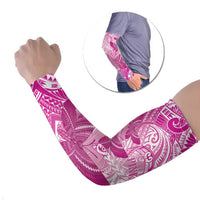 Personalised Polynesia Breast Cancer Awareness Arm Sleeves Think Pink Ribbon Polynesian Butterflies