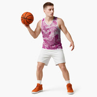 Personalised Polynesia Breast Cancer Awareness Basketball Jersey Think Pink Ribbon Polynesian Butterflies
