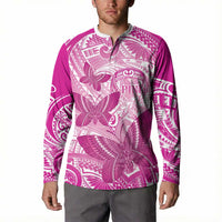 Personalised Polynesia Breast Cancer Awareness Button Sweatshirt Think Pink Ribbon Polynesian Butterflies