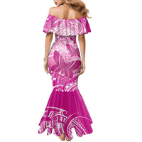 Personalised Polynesia Breast Cancer Awareness Mermaid Dress Think Pink Ribbon Polynesian Butterflies