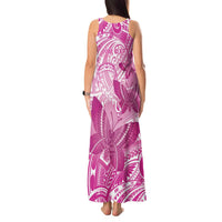 Personalised Polynesia Breast Cancer Awareness Tank Maxi Dress Think Pink Ribbon Polynesian Butterflies