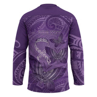 Personalised Polynesia Lupus Awareness Month Hockey Jersey Warrior Purple Ribbon Polynesian Butterflies