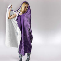 Polynesia Lupus Awareness Month Hooded Blanket Warrior Purple Ribbon Polynesian Butterflies