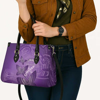 Polynesia Lupus Awareness Month Leather Bag Warrior Purple Ribbon Polynesian Butterflies