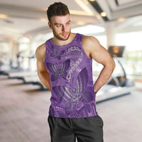 Personalised Polynesia Lupus Awareness Month Men Tank Top Warrior Purple Ribbon Polynesian Butterflies