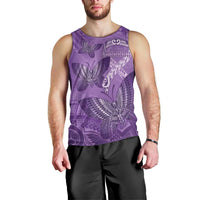 Personalised Polynesia Lupus Awareness Month Men Tank Top Warrior Purple Ribbon Polynesian Butterflies