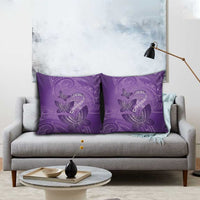 Polynesia Lupus Awareness Month Pillow Cover Warrior Purple Ribbon Polynesian Butterflies