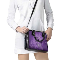 Polynesia Lupus Awareness Month Shoulder Handbag Warrior Purple Ribbon Polynesian Butterflies