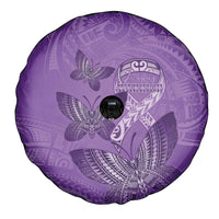 Polynesia Lupus Awareness Month Spare Tire Cover Warrior Purple Ribbon Polynesian Butterflies