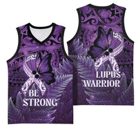 Lupus Awareness Month New Zealand Basketball Jersey Be Strong Warrior Maori Silver Fern LT14 - Polynesian Pride