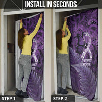 Lupus Awareness Month New Zealand Door Cover Be Strong Warrior Maori Silver Fern LT14 - Polynesian Pride