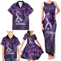 Lupus Awareness Month New Zealand Family Matching Tank Maxi Dress and Hawaiian Shirt Be Strong Warrior Maori Silver Fern LT14 - Polynesian Pride