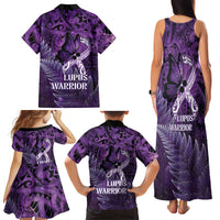 Lupus Awareness Month New Zealand Family Matching Tank Maxi Dress and Hawaiian Shirt Be Strong Warrior Maori Silver Fern LT14 - Polynesian Pride