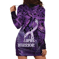 Lupus Awareness Month New Zealand Hoodie Dress Be Strong Warrior Maori Silver Fern LT14 - Polynesian Pride