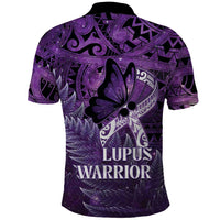 Lupus Awareness Month New Zealand Polo Shirt Be Strong Warrior Maori Silver Fern LT14 - Polynesian Pride