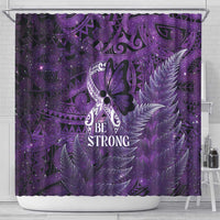 Lupus Awareness Month New Zealand Shower Curtain Be Strong Warrior Maori Silver Fern LT14 - Polynesian Pride
