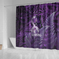 Lupus Awareness Month New Zealand Shower Curtain Be Strong Warrior Maori Silver Fern LT14 - Polynesian Pride