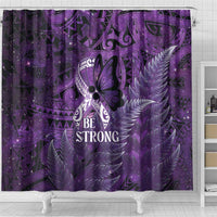 Lupus Awareness Month New Zealand Shower Curtain Be Strong Warrior Maori Silver Fern LT14 - Polynesian Pride