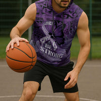 Lupus Awareness Month New Zealand Sleeveless Hoodie Be Strong Warrior Maori Silver Fern LT14 - Polynesian Pride