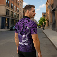 Lupus Awareness Month New Zealand Zipper Polo Shirt Be Strong Warrior Maori Silver Fern LT14 - Polynesian Pride