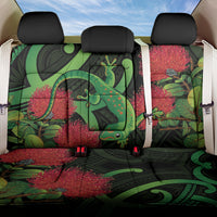 New Zealand Gecko Back Car Seat Cover Aotearoa Maori With Pohutukawa Flowers LT14 One Size Black - Polynesian Pride