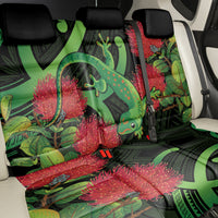 New Zealand Gecko Back Car Seat Cover Aotearoa Maori With Pohutukawa Flowers LT14 - Polynesian Pride