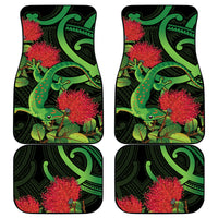 New Zealand Gecko Car Mats Aotearoa Maori With Pohutukawa Flowers LT14 - Polynesian Pride