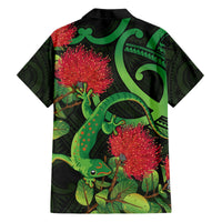 New Zealand Gecko Hawaiian Shirt Aotearoa Maori With Pohutukawa Flowers LT14 - Polynesian Pride