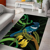 New Zealand Tui Bird Area Rug Aotearoa Maori With Kowhai Flowers LT14 - Polynesian Pride