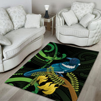 New Zealand Tui Bird Area Rug Aotearoa Maori With Kowhai Flowers LT14 - Polynesian Pride