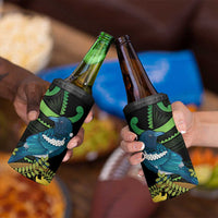 New Zealand Tui Bird 4 in 1 Can Cooler Tumbler Aotearoa Maori With Kowhai Flowers LT14 - Polynesian Pride