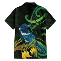 New Zealand Tui Bird Family Matching Long Sleeve Bodycon Dress and Hawaiian Shirt Aotearoa Maori With Kowhai Flowers LT14 - Polynesian Pride