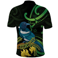 New Zealand Tui Bird Polo Shirt Aotearoa Maori With Kowhai Flowers LT14 - Polynesian Pride