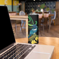 New Zealand Tui Bird Skinny Tumbler Aotearoa Maori With Kowhai Flowers LT14 - Polynesian Pride