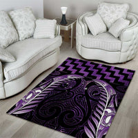 Purple Matariki New Zealand Area Rug Maori Poutama Galaxy Vibes